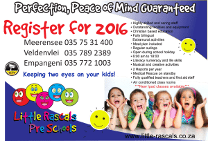 Enrolment Forms Little Rascals Pre School Richards Bay Empangeni KZN